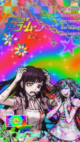 Mikan Walpaper In Glitchcore Wallpaper Anime