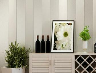Minimalist Modern Vertical Stripes Flocked Wallpaper