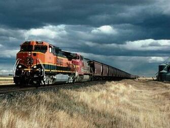 Two Diesel Locomotives For A Very Long Train Of Burlington Northern