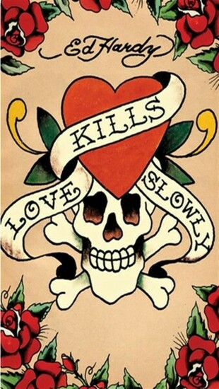 Ed Hardy Love Kills iPhone Wallpaper S 3g