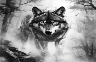 Black And White Wolf Wallpaper