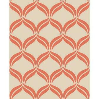 A Street Petals Orange Ogee Wallpaper The Home Depot