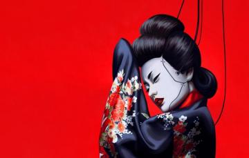 Wallpaper Girl Minimalism Japan Asian Geisha Japanese