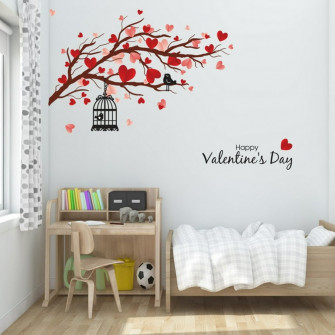 Home Decor Wall Stickers Valentines Day Lovebirds Sticker Living