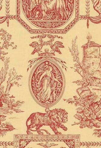 Empire Wallpaper Red And Sandy Beige