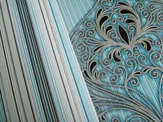 Opulent Ornament Turquoise White Silver Black Sqm Sq Ft