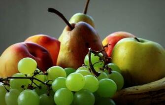 Fruits Berries Apple Pear Grapes Still Life Wallpaper Photos