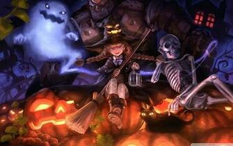 Anime Halloween Girls Wide Wallpaper The Great