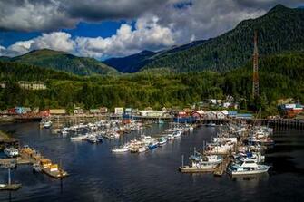 Desktop Wallpaper Alaska Ketchikan Mountain Forests Pier