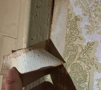 Wallpaper Taken Down And Weird Outlines Asbestos Ceiling
