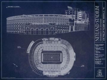 Neyland Stadium Blueprint Mural Murals Your Way