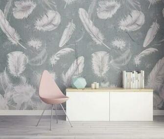 Amazon Murwall Vintage Wallpaper White Feather Pattern Wall