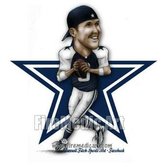 Tony Romo Dallas Cowboys By Dfitchpencilart