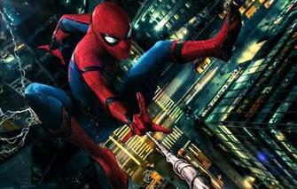 Wallpaper Car Rain Art New York City Spider Man Peter Parker