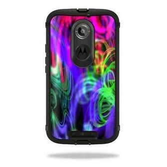 Moto X 2nd Gen Case Cover Wrap Sticker Skins Neon Splatter