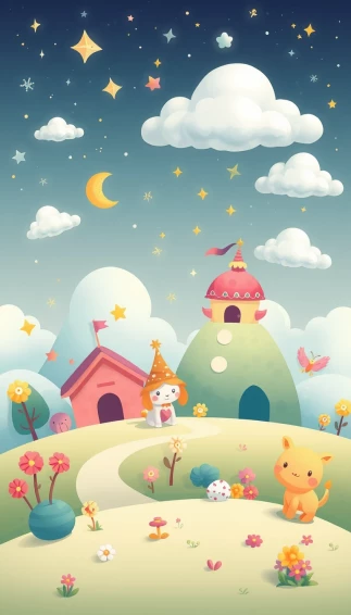 Aesthetic Cartoon Image Wallpaper