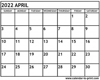 April Calendar Printable Wallpaper