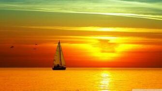 Sailing Boat At Sunset 4k HD Desktop Wallpaper For Dual