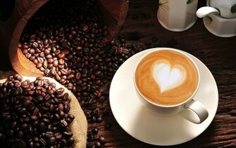 Coffee Wallpaper Cappuccino Heart Love Cup Beans HD
