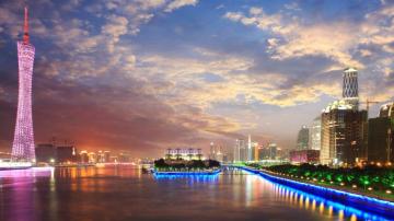 City In China Guangzhou S At Sunset Cityscape Pearl River Night 4k