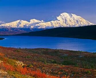 Wonder Lake Scenery During Fall In Denali National Park Alaska Usa