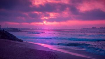 Purple Sunset 4k Ultra HD Wallpaper Background Image