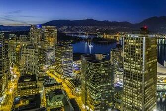 Wallpaper Vancouver Canada Japan Night City Lights