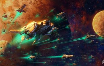 Wallpaper Stars Planet Nebula Planets Spacecrafts Art