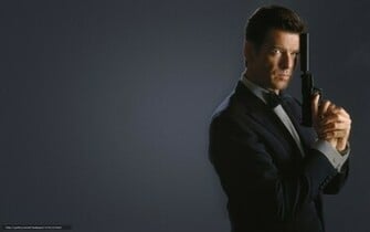 Wallpaper Pierce Brosnan Gun James Bond Desktop