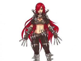 League Of Legends Katarina Dagger Blade Armor Red Hair Girl Scar HD