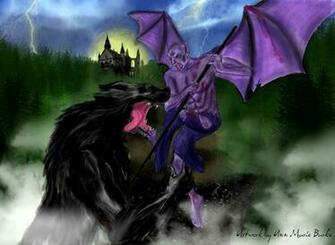 Werewolves Vs Vampires Wallpaper Vampire Versus Werewolf By