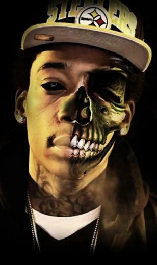 Wiz Khalifa Half Zombie Face Rap Wallpaper