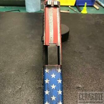 Black And White American Flag With Green Stripe New Cerakote