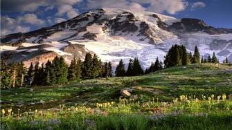 Windows Background Spring Mountain Scene Wallpaper X