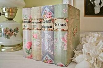Dot Closet Vintage Wallpaper Covered Books Shabby Chic Projects