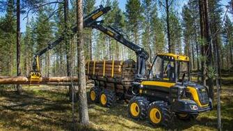 Wallpaper Forwarder Ponsse Wisent 8w Wood Log