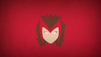 Minimalistic Superheroes Marvel Comics Scarlet Witch Red Background