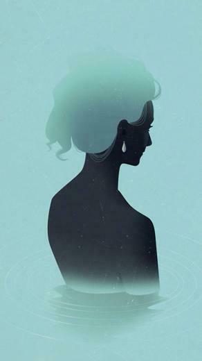 Bathing Woman Illustration Wallpaper iPhone