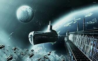 Space Station Orbiting The Planet Wallpaper Fantasy