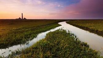 Wallpaper Field Channel Water Irrigation