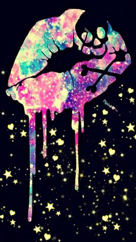 Girly Glitter Black Wallpaper Broken Panda