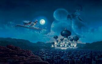 Flight Over Agrabah Wallpaper Stock Photos