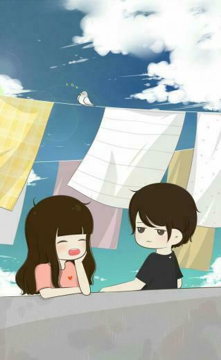 L O V E In Cute Cartoon Wallpaper Love Couple
