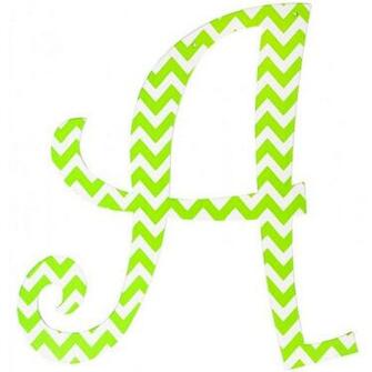 Lime Green Chevron Metal Letter A Craftoutlet