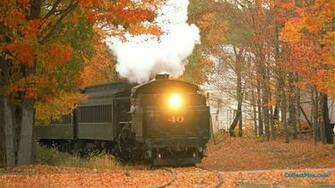 Train In Autumn Wallpaper HD