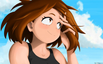 Ochaco Uraraka Happy 4k Wallpaper