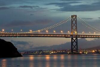 Wallpaper Twilight San Francisco Lights Bay Bridge