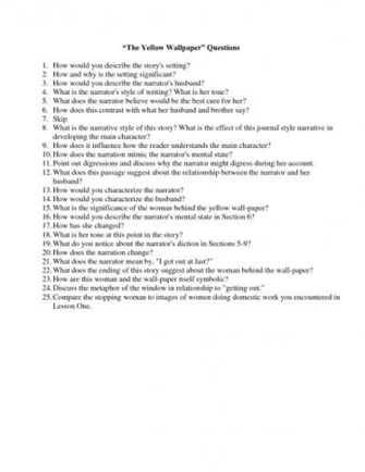 The Yellow Wallpaper Questions By Pengxiuhui