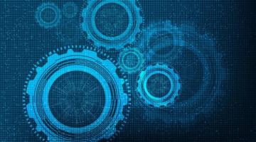 Blue Technology Gears Wheel And Cog Background