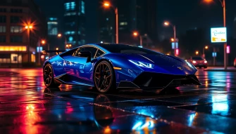 Neon Blue Lamborghini Wallpaper
